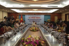 Cục Báo chí tiến hành lễ phát động cuộc thi các tác phẩm báo chí viết. (Ảnh: Tiến Đạt/Vietnam+)