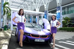 Chiếc siêu xe màu tím bản độ ngoại thất Protonic Purple được TPBank mang đến triển lãm. (Nguồn: TPBank)