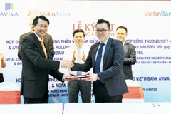 Lãnh đạo hai bên tham gia ký kết. (Nguồn: VietinBank Aviva)