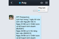 Zalo "trả" thời khóa biểu sau khi nhận được yêu cầu. (Ảnh: VNG)