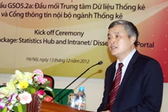 Phó Tổng cục trưởng Tổng cục Thống kê Nguyễn Văn Liệu cho biết GSO5.2a là một gói thầu khó bởi kết hợp cả phần mềm và phần cứng. (Ảnh: T.H/Vietnam+)