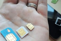 iPhone 5 dùng nano-sim, kích thước nhỏ hơn 44% so với micro-sim. (Nguồn: Internet)