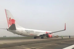 Máy bay B737-900 của hãng hàng không Malindo Air hạ cánh an toàn tại sân bay Nội Bài. (Ảnh: Cảng hàng không quốc tế Nội Bài cung cấp)