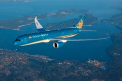 Đường bay giữa Hà Nội và Thành phố Hồ Chí Minh được khai thác bằng tàu bay thân rộng hiện đại nhất của Vietnam Airlines. (Ảnh: CTV/Vietnam+)