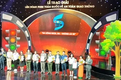Những tác giải đạt giải tại Liên hoan phim toàn quốc về an toàn giao thông năm 2019. (Ảnh: Việt Hùng/Vietnam+)