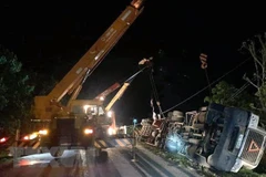 Hiện trường vụ tai nạn. (Nguồn: TTXVN)