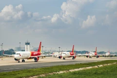 Máy bay của hãng hàng không Vietjet Air. (Ảnh: CTV/Vietnam+)
