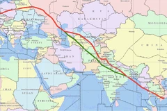 Đường bay châu Âu-Việt Nam (Đường xanh: đường bay thường lệ; Đường đỏ: đường bay được điều chỉnh). (Nguồn ảnh: Vietnam Airlines). 