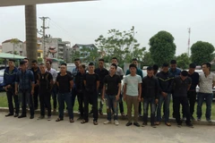 Nhóm đối tượng tại cơ quan công an (Ảnh: CQCN)