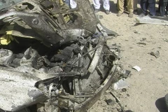 Hiện trường vụ đánh bom tại Paktika ngày 28/9. (Nguồn: THX/TTXVN)