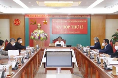 Chủ nhiệm Ủy ban Kiểm tra Trung ương Trần Cẩm Tú chủ trì kỳ họp. (Ảnh: Phương Hoa/TTXVN)