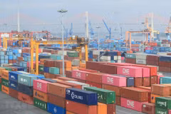 Các container hàng hóa tại Cảng Hải Phòng. (Ảnh: An Đăng/TTXVN) 