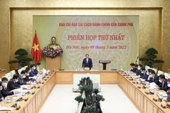 Sáng 9/3, tại Hà Nội, Thủ tướng Phạm Minh Chính, Trưởng Ban Chỉ đạo chủ trì Phiên họp thứ nhất của Ban Chỉ đạo cải cách thủ tục hành chính của Chính phủ. (Ảnh: Dương Giang/TTXVN)