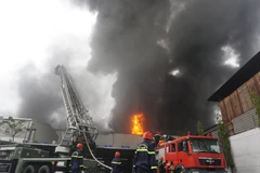 Hiện trường vụ cháy. (Ảnh: Quốc Dũng/TTXVN)