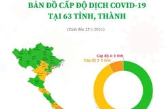 [Infographics] Bản đồ cấp độ dịch COVID-19 tại 63 tỉnh, thành