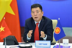 Đại sứ Vũ Hồ, Quyền Trưởng SOM ASEAN Việt Nam phát biểu tại Đối thoại ASEAN-New Zealand lần thứ 29 theo hình thức trực tuyến. (Nguồn: Baoquocte)