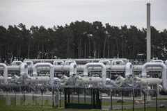 Hệ thống đường ống dẫn khí đốt trong dự án Dòng chảy phương Bắc 2 tại Lubmin, Đức ngày 21/9. (Ảnh: AFP/TTXVN)