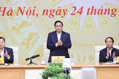 Thủ tướng Phạm Minh Chính chủ trì hội nghị. (Ảnh: Dương Giang/TTXVN)