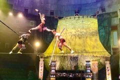 Một cảnh trong tác phẩm nghệ thuật xiếc "Lửa tình cao nguyên". (Nguồn: Báo Tin tức)