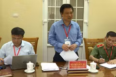 Thứ trưởng Bộ Giáo dục và Đào tạo Nguyễn Hữu Độ phát biểu tại buổi làm việc với lãnh đạo UBND tỉnh Vĩnh Phúc. (Ảnh: Nguyễn Thảo/TTXVN)