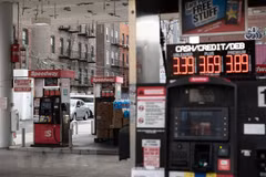 Một trạm xăng tại Queens, New York, Mỹ. (Ảnh: AFP/TTXVN) 