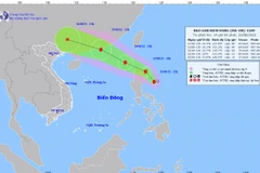 Hình ảnh vị trí và đường đi của bão. (Nguồn: nchmf.gov.vn)