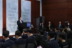 Thủ tướng Phạm Minh Chính dự và phát biểu tại Viện Nghiên cứu Chiến lược quốc tế Hoa Kỳ (CSIS). (Ảnh: Dương Giang/TTXVN) 