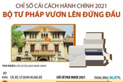 Chỉ số Cải cách hành chính 2021: Bộ Tư pháp vươn lên đứng đầu