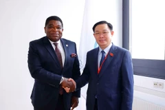 Chủ tịch Quốc hội Vương Đình Huệ và Tổng Thư ký Liên minh Nghị viện thế giới Martin Chungoong. (Ảnh: Doãn Tấn/TTXVN)