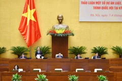 Phó Chủ tịch Thường trực Quốc hội Trần Thanh Mẫn điều hành nội dung làm việc. (Ảnh: Minh Đức/TTXVN)