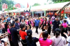 Ngày hội Văn hóa các dân tộc huyện Mộc Châu năm 2022 diễn ra với nhiều hoạt động văn hóa sôi nổi, đặc sắc. (Ảnh: Quang Quyết/TTXVN)