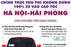 Cao tốc Hà Nội-Hải Phòng thu phí tự động không dừng từ ngày 1/6