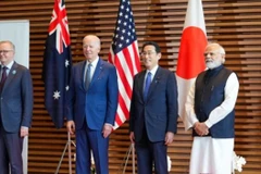 Các nhà lãnh đạo 4 nước gồm Nhật Bản, Mỹ, Australia và Ấn Độ. (Nguồn: Getty Images) 