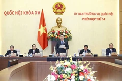 Chiều 9/8, tại Nhà Quốc hội, Chủ tịch Quốc hội Vương Đình Huệ chủ trì phát biểu khai mạc Phiên họp thứ 14 của Ủy ban Thường vụ Quốc hội. (Ảnh: Doãn Tấn/TTXVN) 
