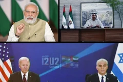 Lãnh đạo các nước I2U2 tham gia hội nghị thượng đỉnh. (Nguồn: Twitter) 