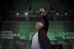 Lãnh đạo đảng Xã hội (PS) Bồ Đào Nha, Thủ tướng Antonio Costa trong chiến dịch vận động tranh cử tại Lisbon, ngày 27/1/2022. (Ảnh: AFP/TTXVN) 