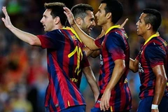 Các cầu thủ Neymar ăn mừng chiến thắng. (Nguồn: Getty)