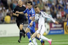 Beckham để lại ấn tượng khi đi đôi giầy hồng. (Nguồn: Getty)