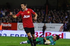 Michael Owen vui mừng khi ghi bàn thắng nâng tỷ số. (Nguồn: Getty)