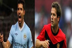 Sergio Aguero (trái) và Michael Owen. (Nguồn: Internet)