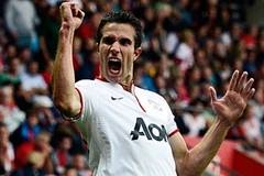 Robin van Persie vui mừng sau khi lập hat-trick. (Nguồn: Reuters)