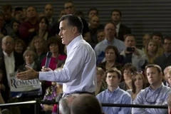 Ứng cử viên hàng đầu đại diện cho Đảng Cộng hòa, ông Mitt Romney trong một cuộc vận động cử tri. (Nguồn: AP)