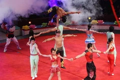 Một tiết mục của Liên đoàn xiếc Việt Nam. (Nguồn: Phương Hoa/TTXVN)