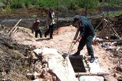 Một điểm khai thác thiếc trái phép tại Lâm Đồng. (Nguồn: monre.gov.vn)