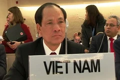 Thứ trưởng Lê Lương Minh tại Hội đồng Nhân quyền Liên hợp quốc. (Ảnh: Đức Hùng/Vietnam+)