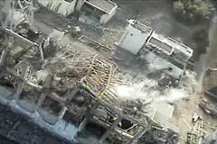 Toàn cảnh tòa nhà chứa lò phản ứng số 3 của Fukushima 1. (Ảnh: AFP/TTXVN)
