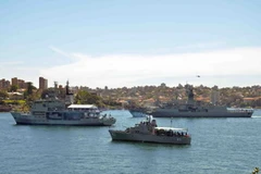 Một số tàu tham dự lễ hội (Ảnh: Quang Minh/Vietnam+)