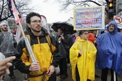 Đoàn người biểu tình "Chiếm lấy Phố Wall" kéo tới Washington. (Nguồn: AP)