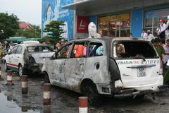 Hiện trường vụ tại nạn. (Ảnh: Đoàn Mạnh Dương/TTXVN)