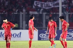 Tuyển U23 cần thay đổi mạnh mẽ để không phải tiếp tục chứng kiến những cảnh tượng như thế này. (Ảnh: Quốc Khánh/TTXVN)